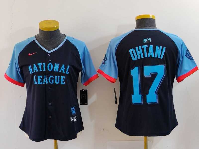 Womens Los Angeles Dodgers #17 Shohei Ohtani Navy 2024 All Star Limited Stitched Jersey